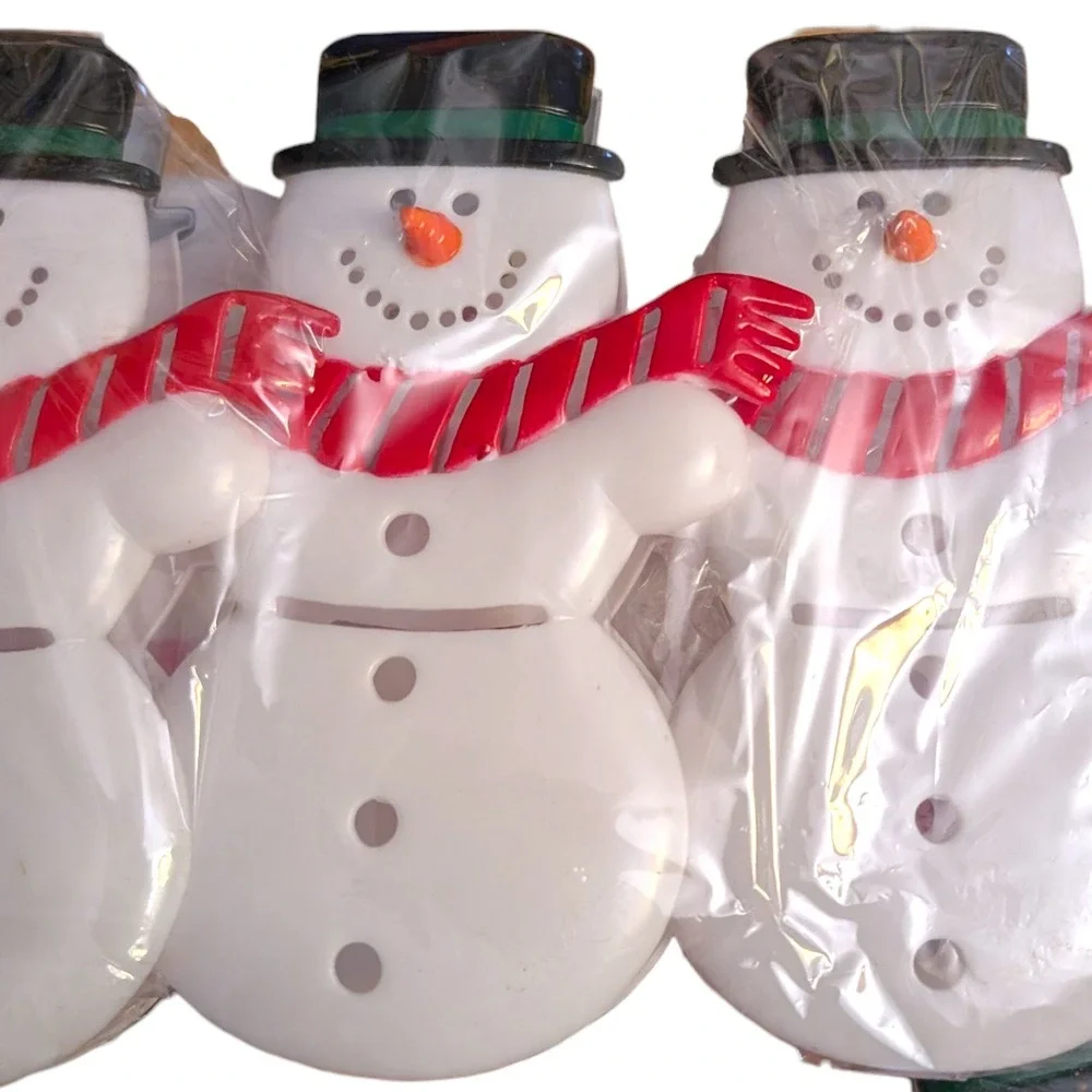 Snowman 10 Piece Holiday Light Set Big Lots‎ VTG New Open Box 15' Long Christmas